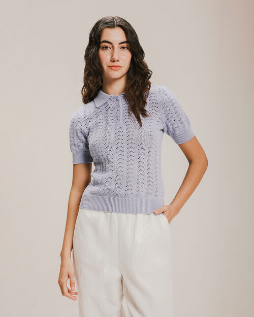 Polo Crochet Manga Corta